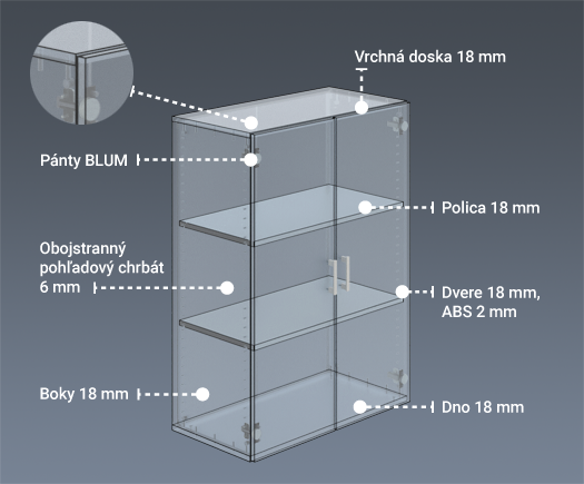 Kancelárske skrine DRIVE - nosnosť políc 30 kg